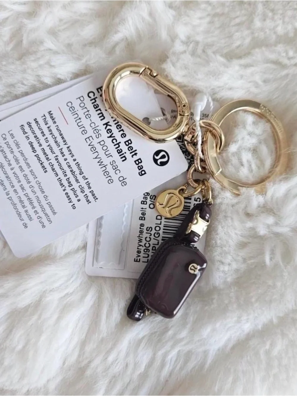 Lululemon Everywhere Belt Bag Charm Keychain in brown #lululemon #keychain